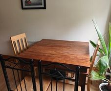 Solid wooden table and chairs