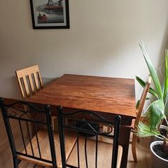 Solid wooden table and chairs