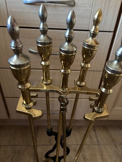 Vintage Brass Fireside Companion Set
