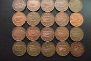20 Irish 2 pence coins (1979-2000) Nice condition.