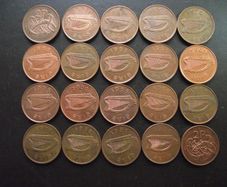 20 Irish 2 pence coins (1979-2000) Nice condition.