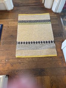 70 by 100 cm polyester rug woven textured finish