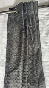 Dark grey eyelet curtains