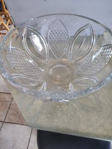 Vintage Large Galway Crystal Bowl 11 X 5.3 Inches In Original Box