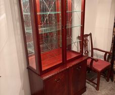 Mahogany Display Cabinet with Glass Shelves & Internal Lighting