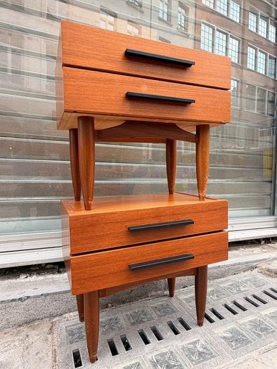 Mid century danish teak lockers bedsides