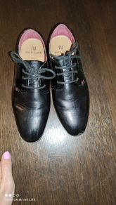 Boys black smart shoes