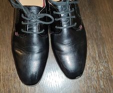 Boys black smart shoes