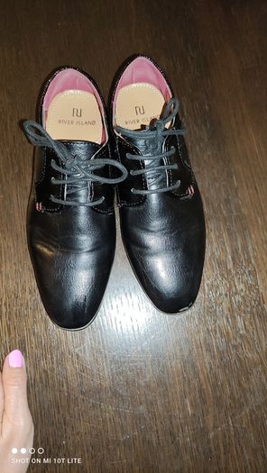 Boys black smart shoes
