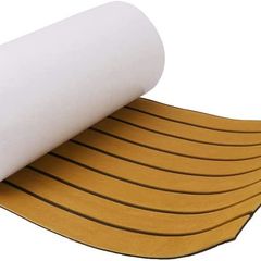 Anti Slip EVA Foam Faux Teak Decking Sheet,Stretchable Boat Teak Decking,DIY Self Adhesive Floor Pad for Fish Boat Yacht RV Flooring Decking, 240 x 45cm