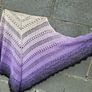 Handmade crochet triangle shawl wrap. Violet lila black ombre lacy shawl Image 5