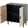 Black Rattan Cabinet Storage with 2 Magnetic Doors and Adjustable Shelves, Image 3