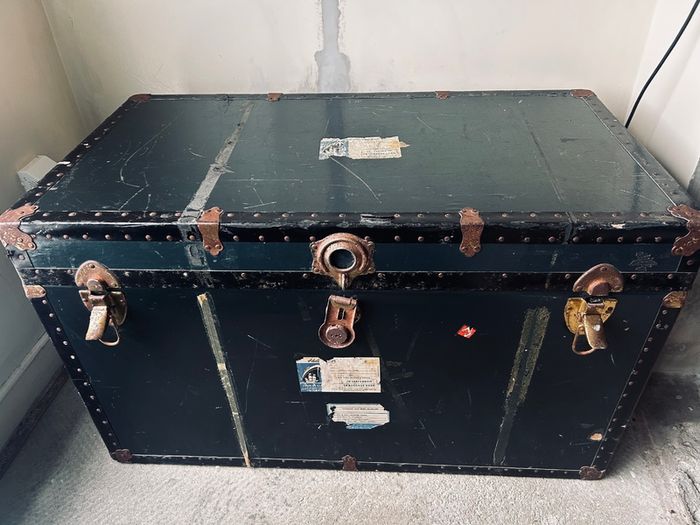 Vintage Holland America Line Steamer Trunk 1960s - 98cm