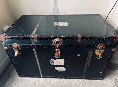 Vintage Holland America Line Steamer Trunk 1960s - 98cm