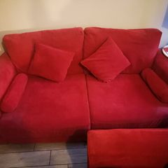 Red 3 piece sofa suite