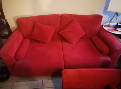 Red 3 piece sofa suite