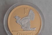 Golden penny hen with chics coin in case with certification