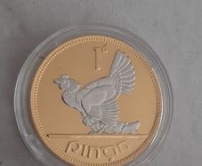 Golden penny hen with chics coin in case with certification