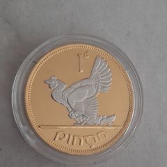 Golden penny hen with chics coin in case with certification
