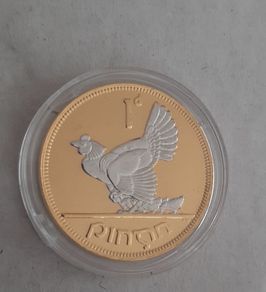 Golden penny hen with chics coin in case with certification