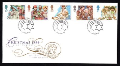1994 Great Britain Christmas Commemorative Stamps Royal Mail Addressed Stamp First Day Cover (FDC).