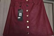 BNWT Burgundy mini skirt