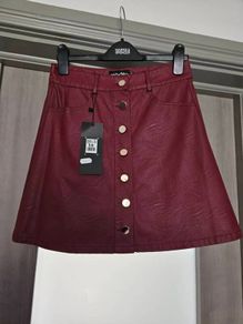 BNWT Burgundy mini skirt