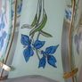 Glass Ceiling Light Shade Frosted Grey, Blue & Green, Gold Trim. SUPER CONDITION Image 5