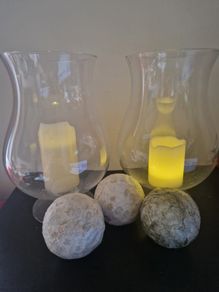 2 Large Delicate Glass Vases
