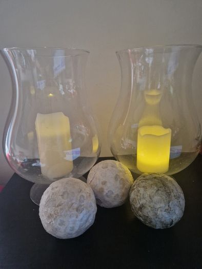 2 Large Delicate Glass Vases