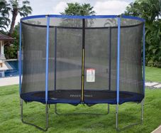 305cm Trampoline for Kids and Adult with Safety Enclosure Net Spring Pad Waterproof Jump Mat for Outdoor Indoor Use
