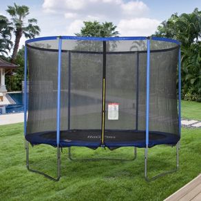 305cm Trampoline for Kids and Adult with Safety Enclosure Net Spring Pad Waterproof Jump Mat for Outdoor Indoor Use