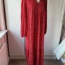 dress bnwt size 12 maxi red tiered dress size 12 v neckline long sleeved Image 2
