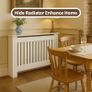 Arlington Radiator Cover White - Medium - Modern Shaker Style Vertical Slat Design For Optimal Heat Circulation - H83.3xW111xD19cm - Painted MDF Cabinet with Wood Top Shelf Image 5