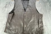Black Goat Leather Stylish Waistcoat Mens Size M - Push Studs - Lined