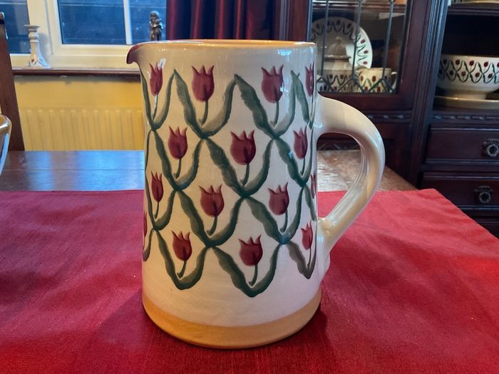 Nicholas Mosse Red Tulip Vintage cylinder jug .7 and a half inches in height