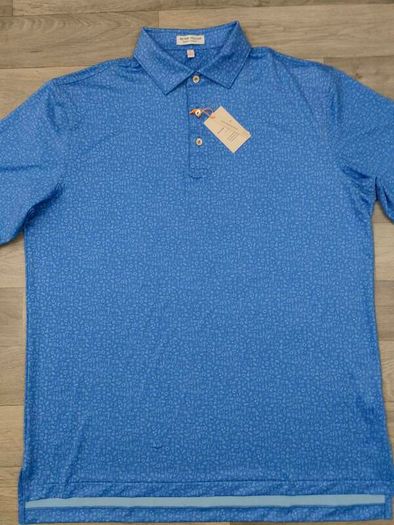 NEW Peter Millar Patterned Golf Polo Shirt Mens Large