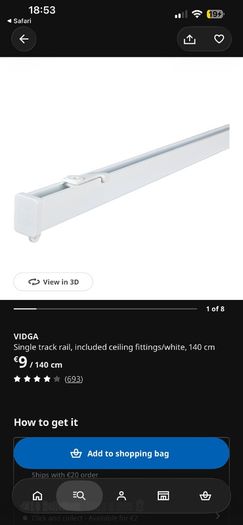 VIDGA ceiling curtain rail