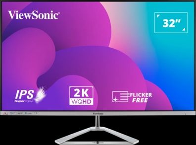 ViewSonic 32"  VX3276-2K-MHD-2 - LED monitor - 2560 x 1440 WQHD, 75 Hz - IPS - HDR10 - 4 ms - 2xHDMI, DisplayPort, Mini DisplayPort - speakers
