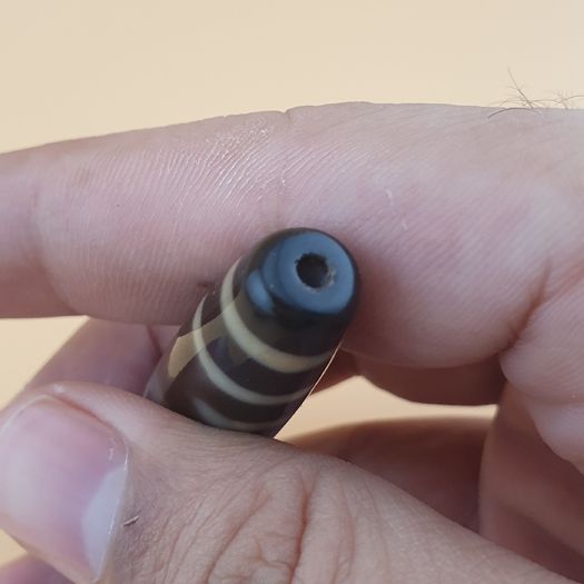 Vintage Himalayan Tibetan 3 Eyes Dzi Agate Bead Amulet