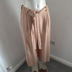 Never Worn. Lightweight Tan Trousers with Elasticated back from ONE. Size 8-10.