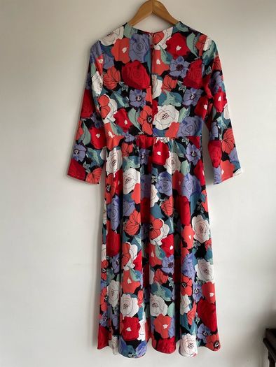 Glamorous Red Blue Multi Floral Mix Dress size 10
