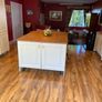 Cream Kitchen with Solid Oak Worktops + integrated Dishwasher & Fridge/Freezer + new Quartz black Sink & Mixer Tap Image 7