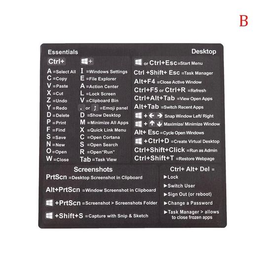 Reference Keyboard Shortcut Sticker Adhesive for PC