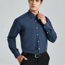 Brand New Men's Long Sleeve Business Shirt Regular Fit - Smoke Blue.  Size S. Image 3