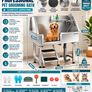 Professional Stainless Steel Pet Grooming  Dog Bath Station with Steps & Shower Kit Image 2