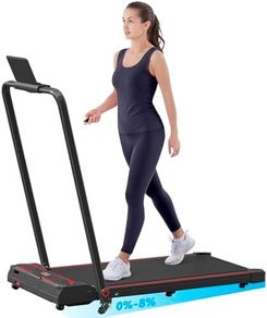 Folding Treadmill with 8% Incline, 3 In 1 Under Desk Walking Pad for Home and Office, 3 Adjustable Incline,1-12 KM/H, Portable Treadmill with LED Display, Remote Control