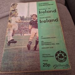 Republic of Ireland v Northern Ireland 20.09.1978 soccer programme