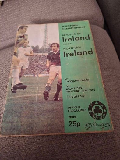 Republic of Ireland v Northern Ireland 20.09.1978 soccer programme
