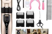FREE EXPRESS SHIPPING Dog Clippers, Rechargeable Low Noise Cordless Pet Clippers, with 4 Guide Combs and Cleaning Brush Nail Kits
